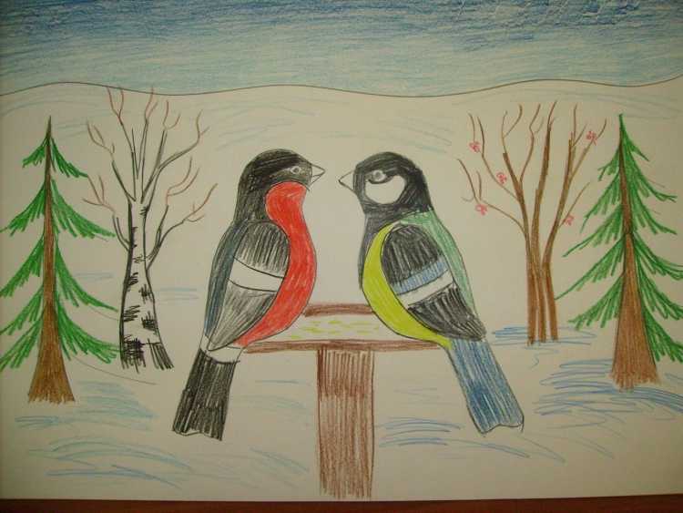 Рисунок на тему зима