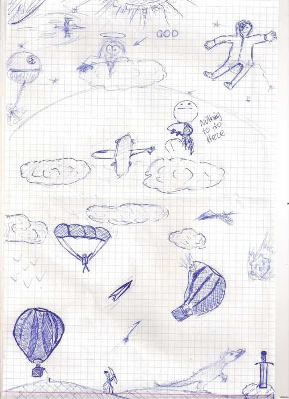 Рисунки синей ручкой