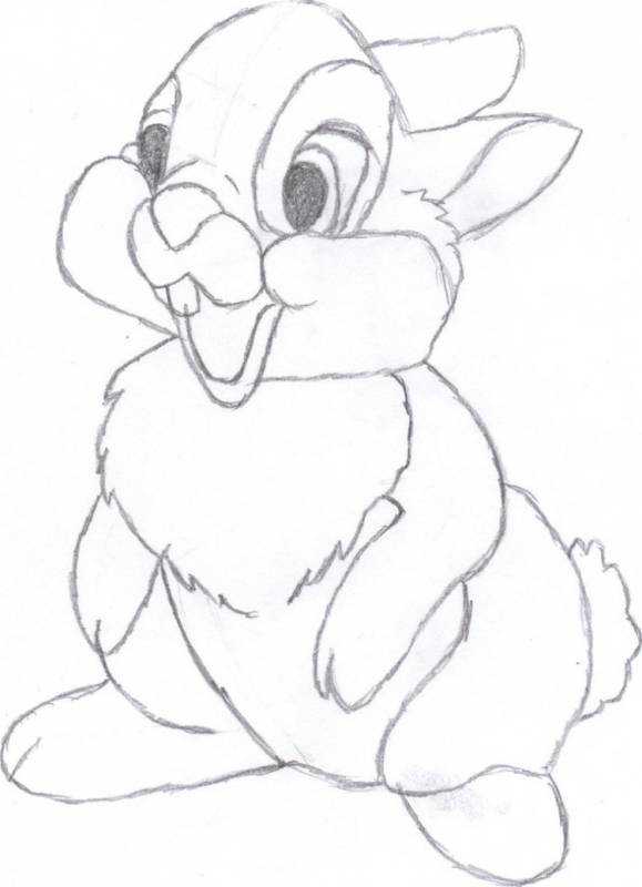 Заяц из Бэмби карандашом