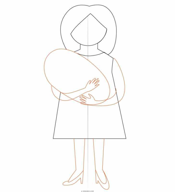 Поэтапное рисование мамы