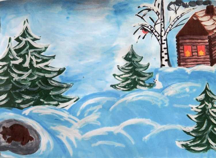 Рисунок на тему зима
