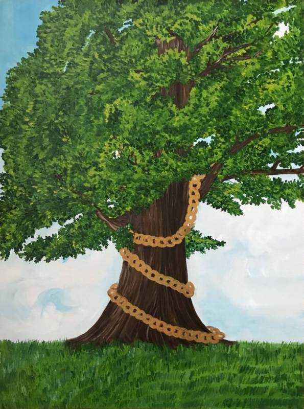 Дуб с золотой цепью