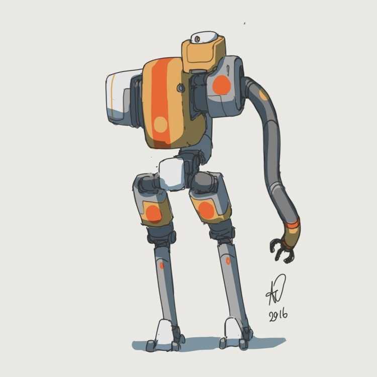 Робот нарисованный красивый