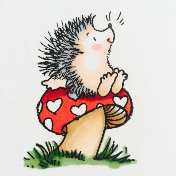 Рисование Ежик в осеннем лесу