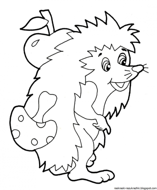 Ежик рисованный