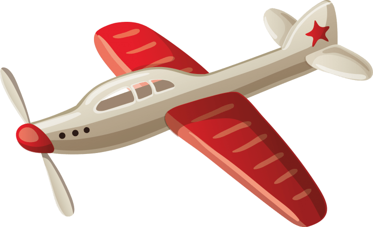 Детский самолет на прозрачном фоне