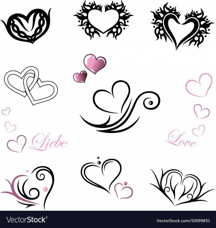 Тату сердечко эскиз