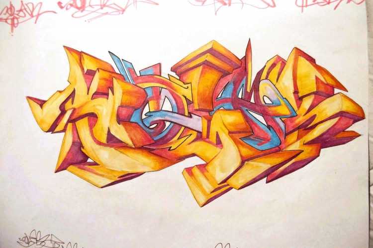 Идеи для граффити на бумаге