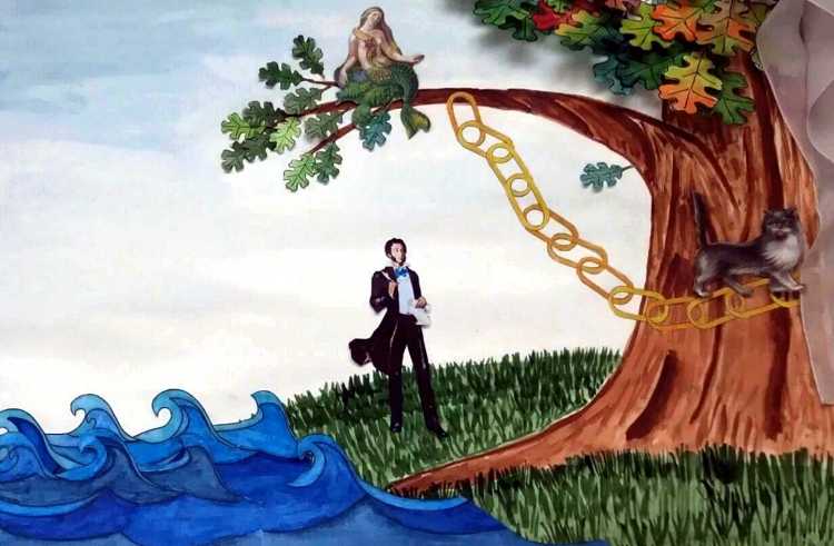 У Лукоморья дуб раскраска