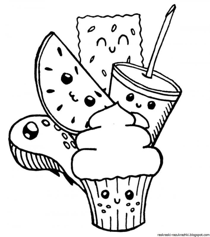 Раскраски для срисовки еда