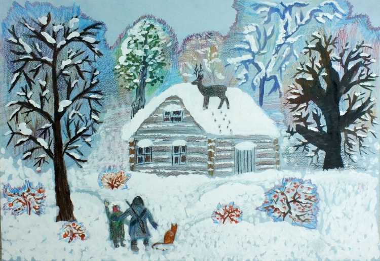 Зимний пейзаж детский