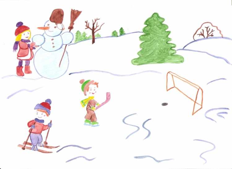 Конкурс рисунков зима