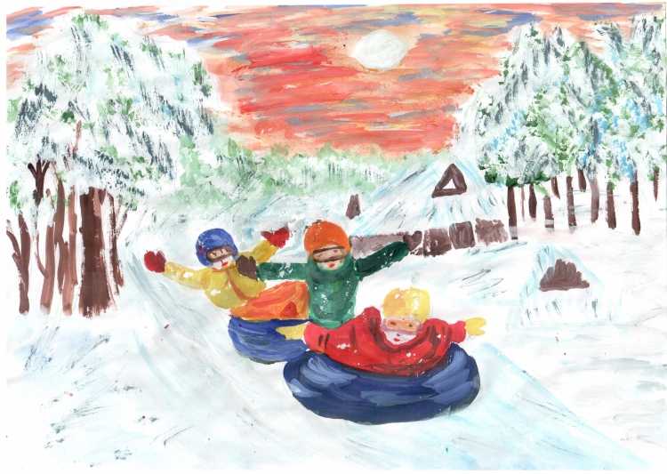 Рисование пластилином зимние забавы