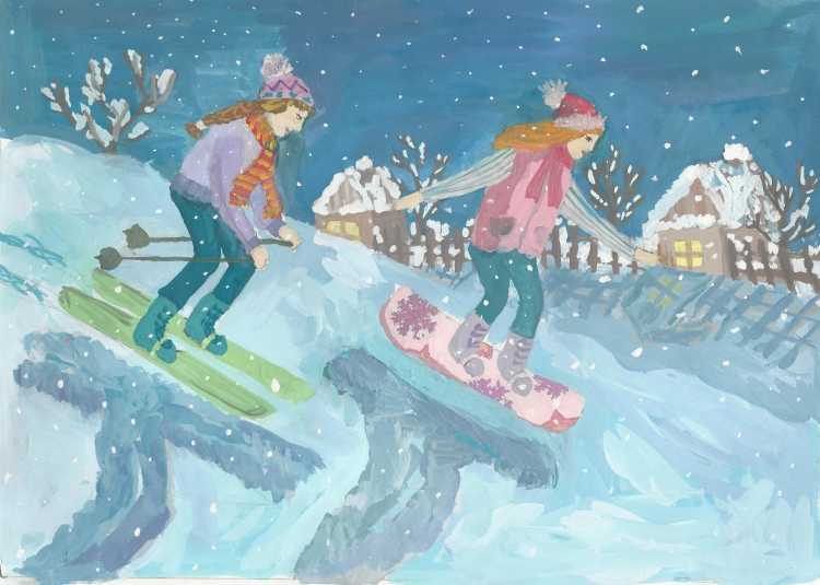 Рисунок зимние забавы 4 класс