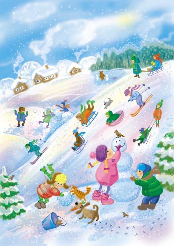 Раскраска зима