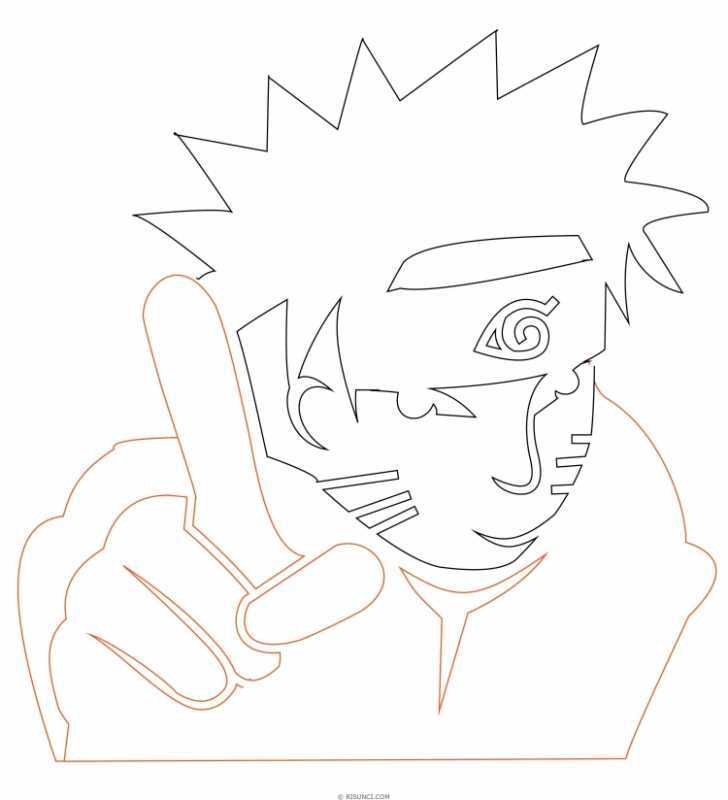 Саске из Наруто карандашом