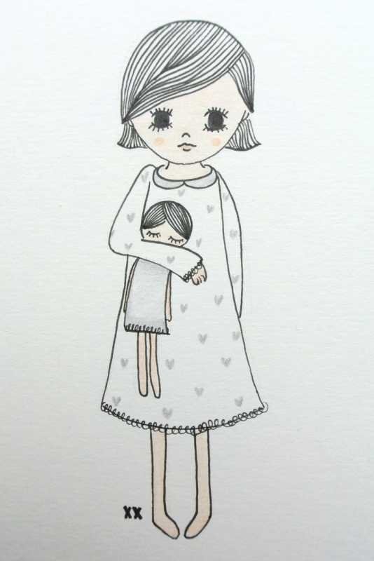 Маленькие рисунки для срисовки девочки