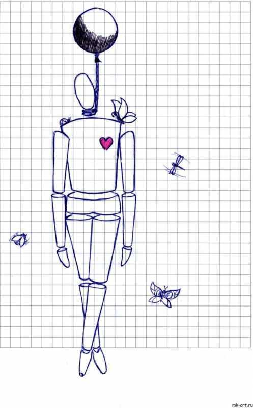 Зарисовки ручкой в тетради