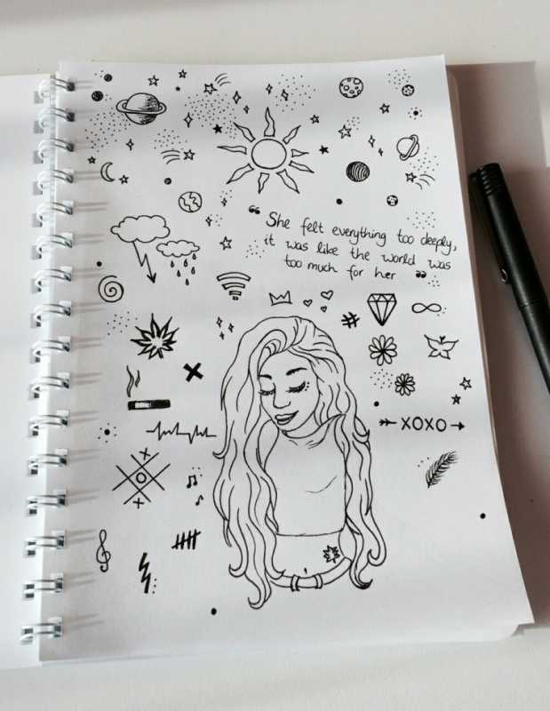 Лёгкие рисунки для блокнота