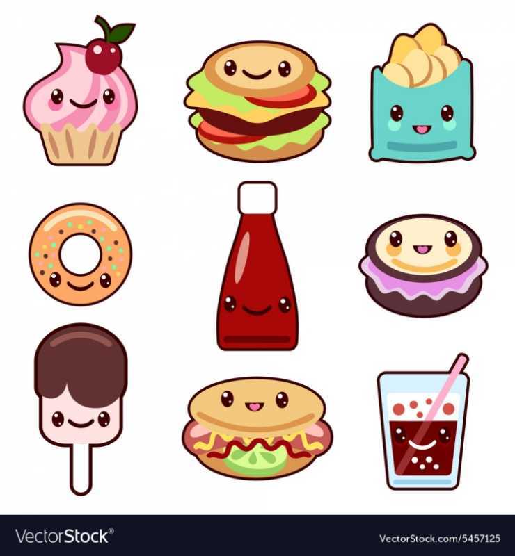 Стикеры для срисовки еда