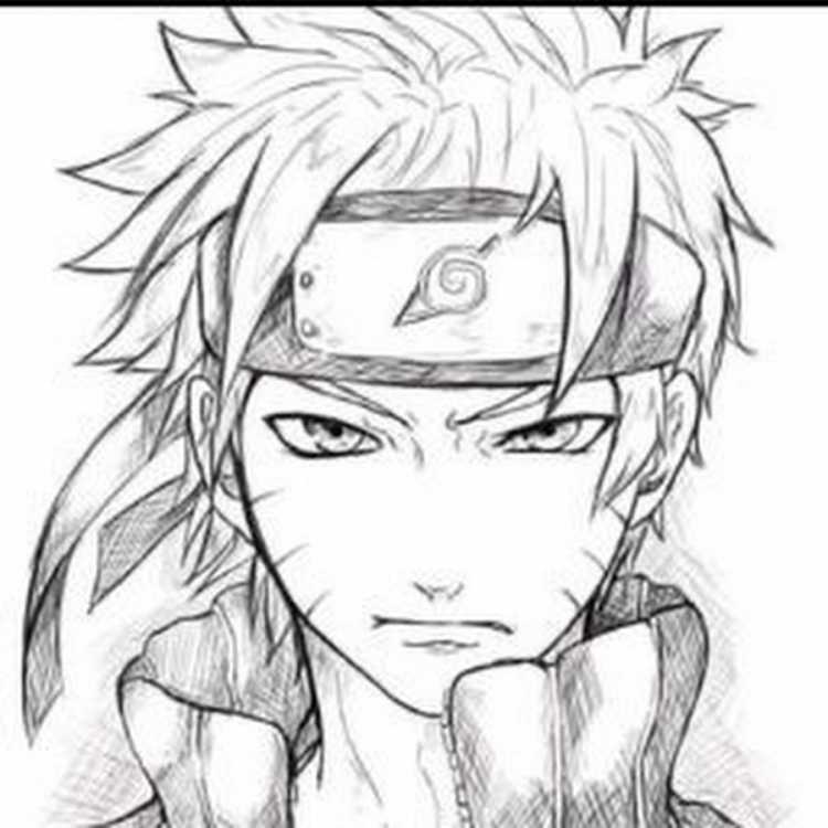 Наруто для рисования карандашом