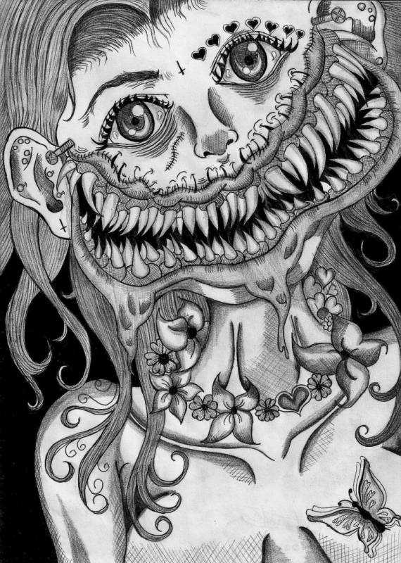 Раскраска злой клоун