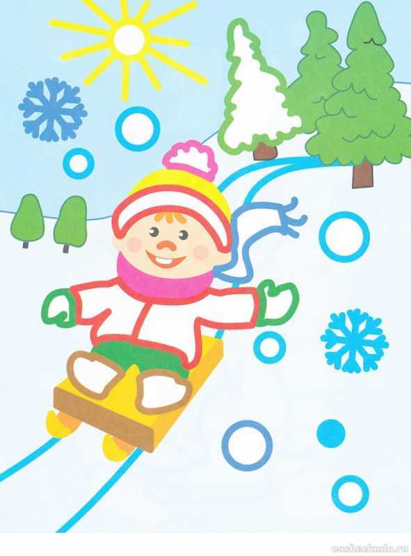 Зимний фон для рисования в детском саду
