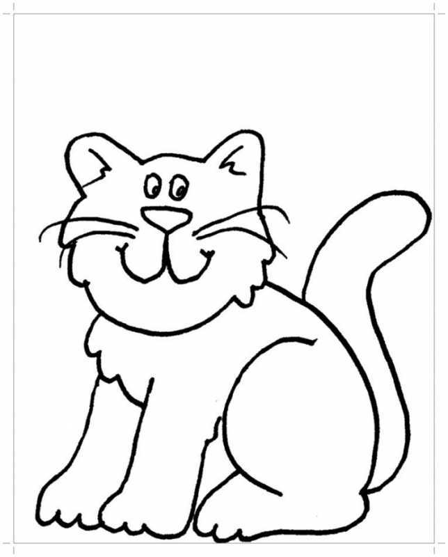 Кошка раскраска для малышей