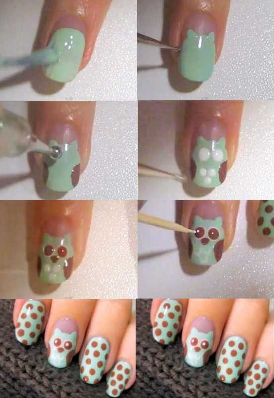 Рисунки на ногтях легкие