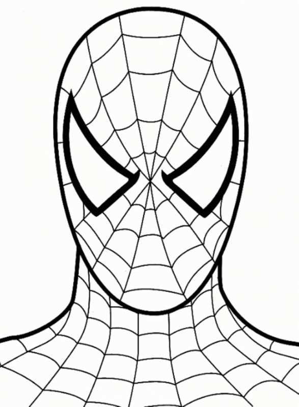 Маска человека паука раскраска Марвел