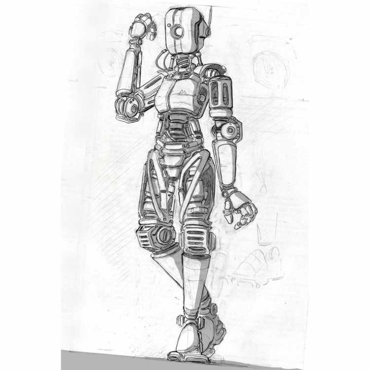 Скетч арт роботов