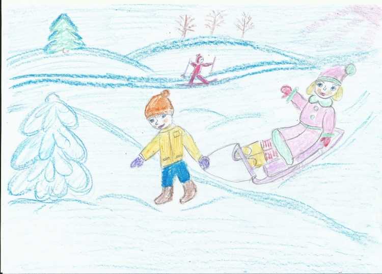 Рисунки о зиме для дошкольников