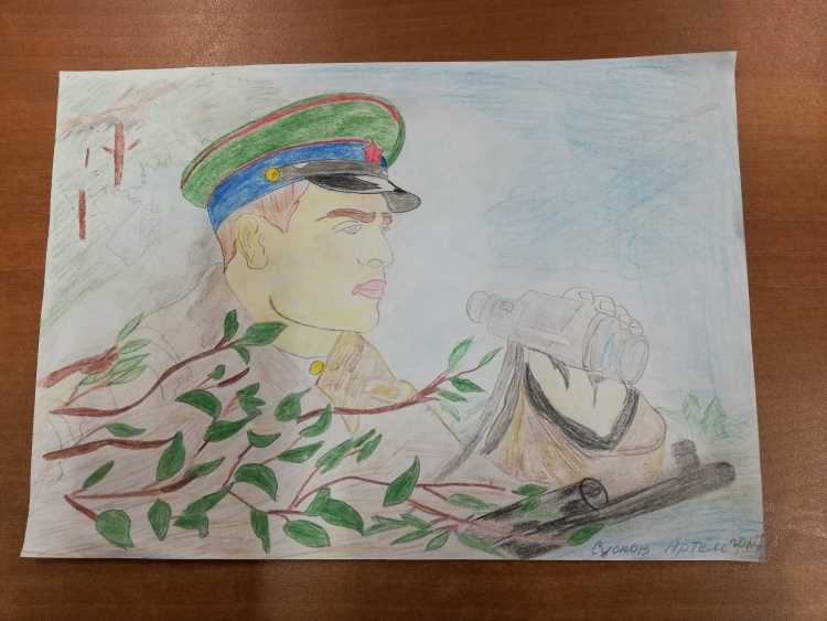 Рисунок на 23 февраля красками