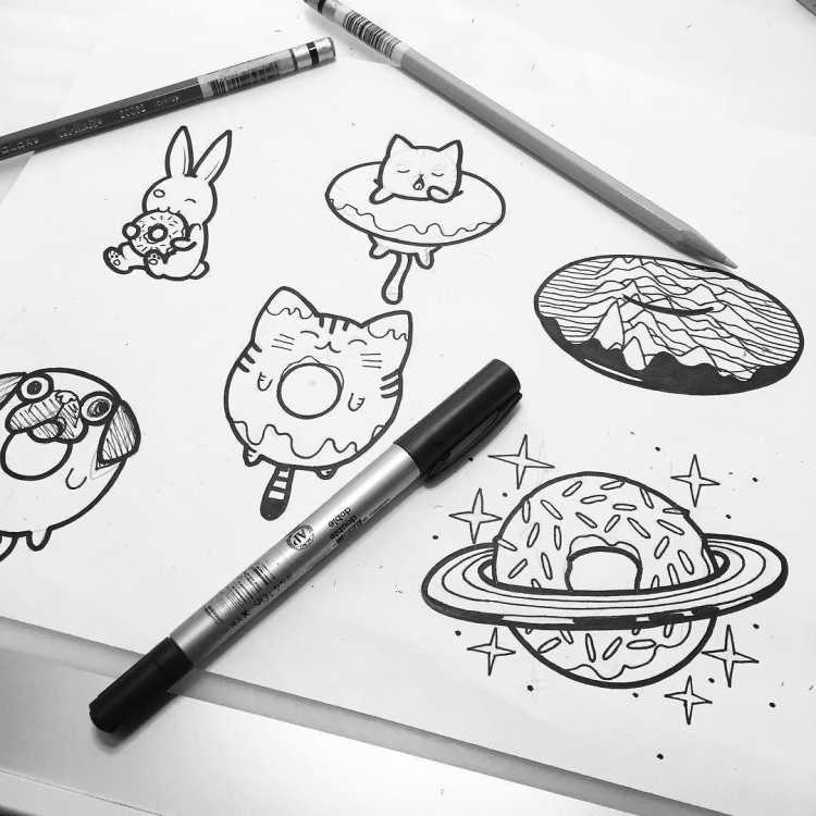 Маленькие рисуночки ручкой