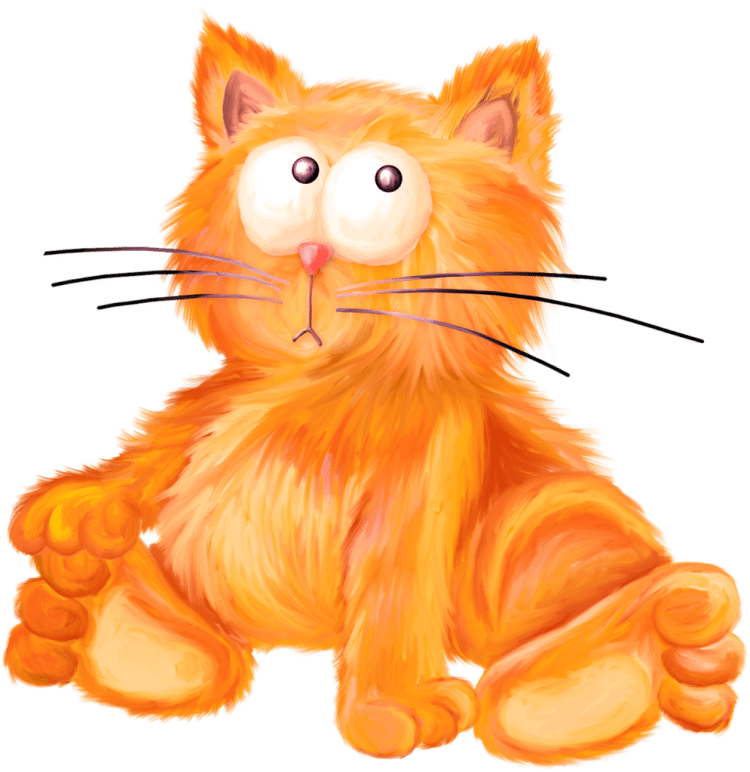 Рыжий кот нарисованный