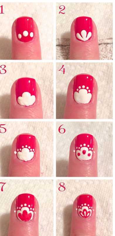 Легкие новогодние рисунки на ногтях