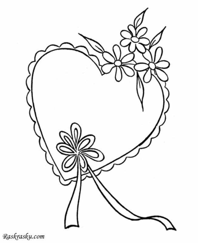 Валентинки раскраски