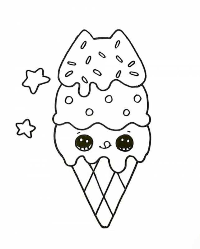 Раскраски милые мороженое