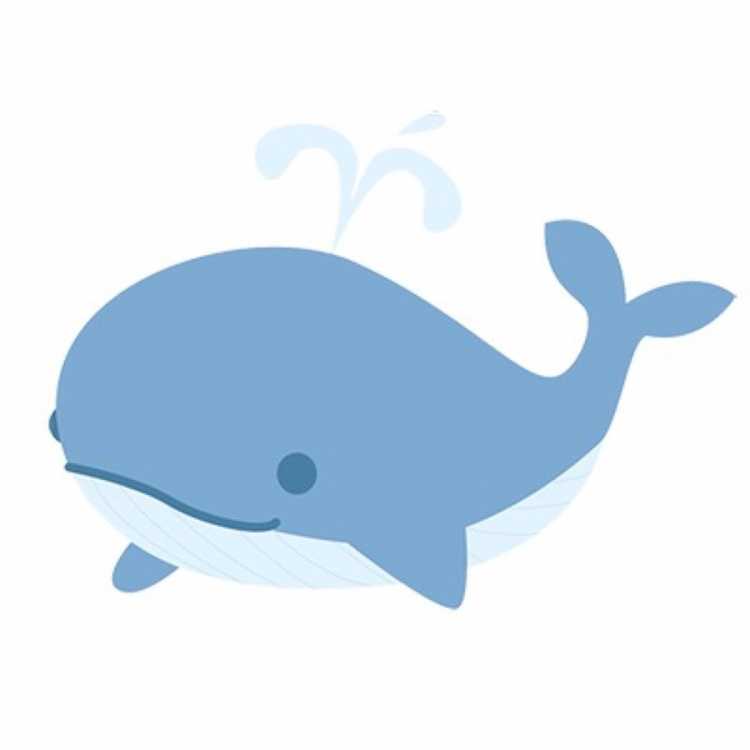 Кит на белом фоне для детей