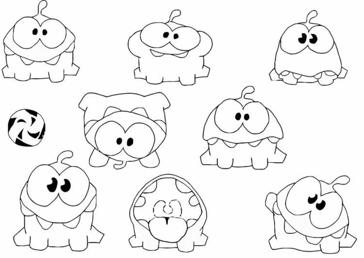 Ам Ням раскраска для детей