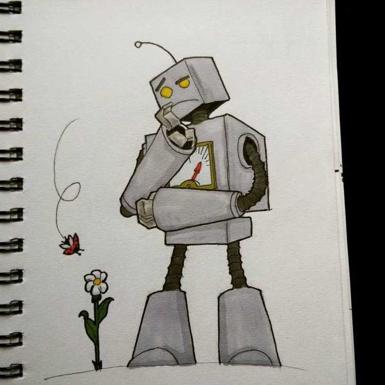 Современные роботы нарисованные