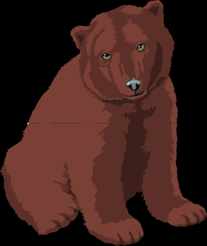 Коричневый медведь нарисованный