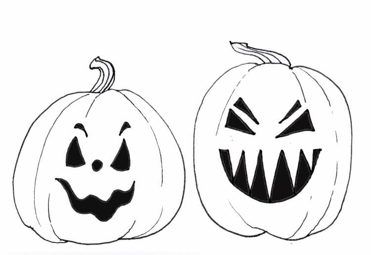 Тыква на Хэллоуин трафарет