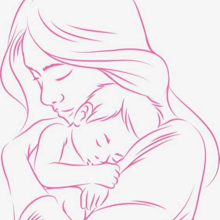 Мама с ребенком карандашом