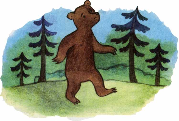 Медвежонок в лесу для детей