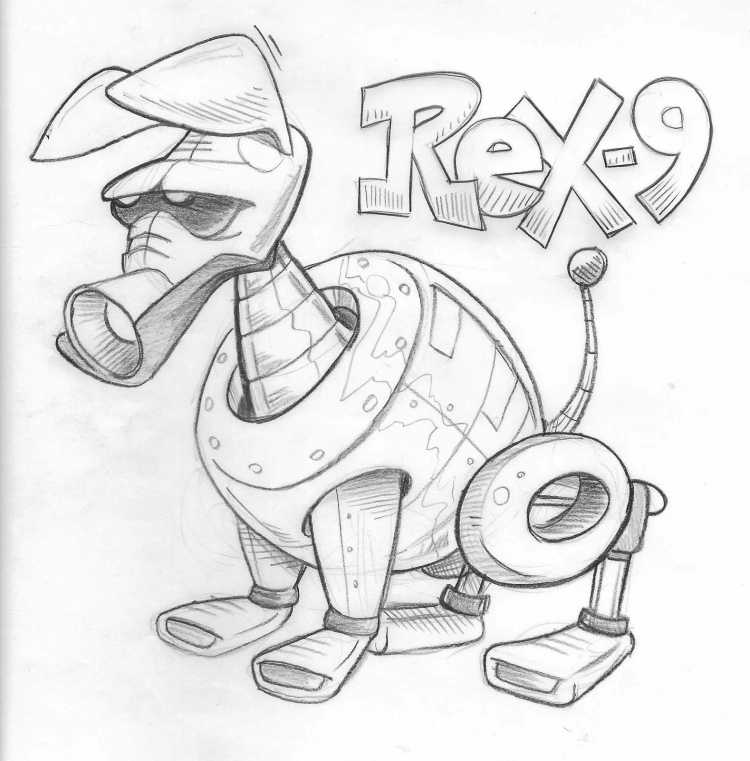 Робот рисунок карандашом