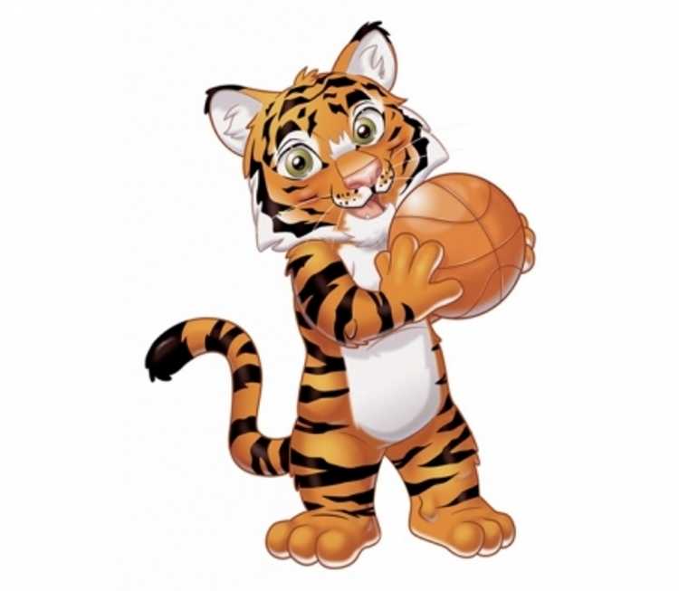 Тигренок мультяшный вектор