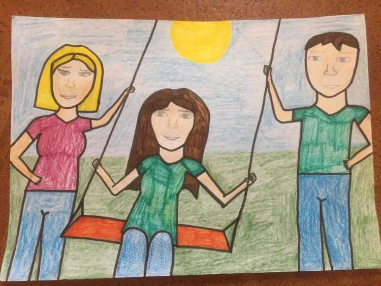 Оригинальный рисунок семьи