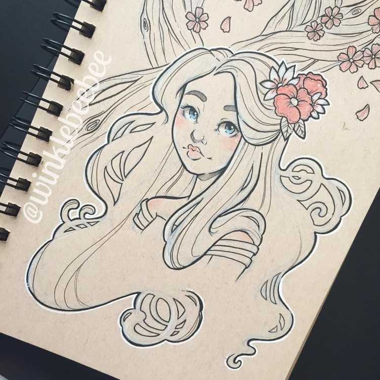 Рисунки в скетчбуке легкие