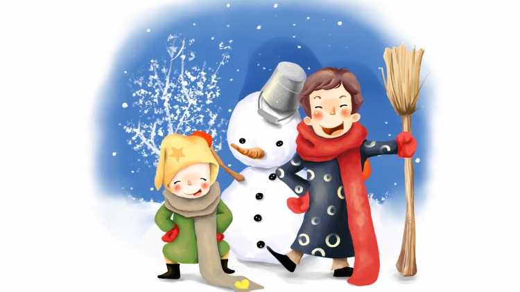 Зимний лес со зверятами